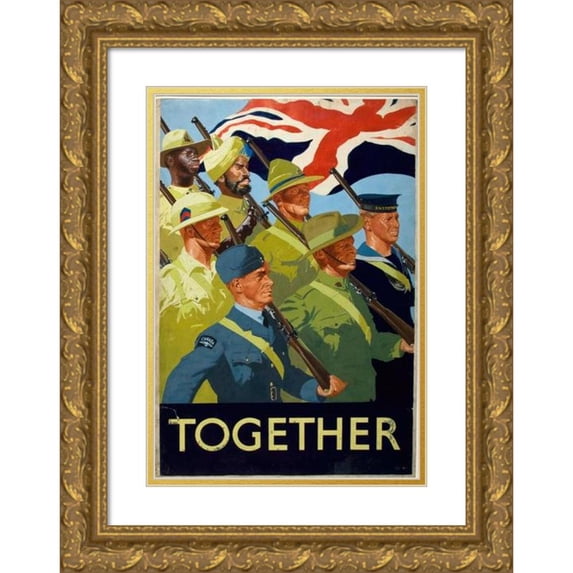 William Little 13x18 Gold Ornate Wood Frame and Double Matted Museum Art Print Titled - Together (Between 1939 and 1946)