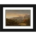 thumbnail image 1 of William Louis Sonntag 14x11 Black Ornate Wood Framed Double Matted Museum Art Print Titled: Mountain Landscape, Upper Hudson River, 1 of 5