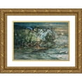 thumbnail image 1 of William Louis Sonntag 24x17 Gold Ornate Framed and Double Matted Museum Art Print Titled - Frontier Cabin (1894), 1 of 4