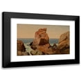 thumbnail image 1 of William M. Hart 18x12 Black Modern Framed Museum Art Print Titled - Rocks on the Shore, 1 of 5