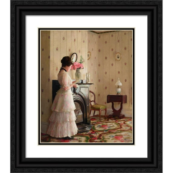 William McGregor Paxton 15x18 Black Ornate Wood Framed Double Matted Museum Art Print Titled - The Front Parlor (1913)