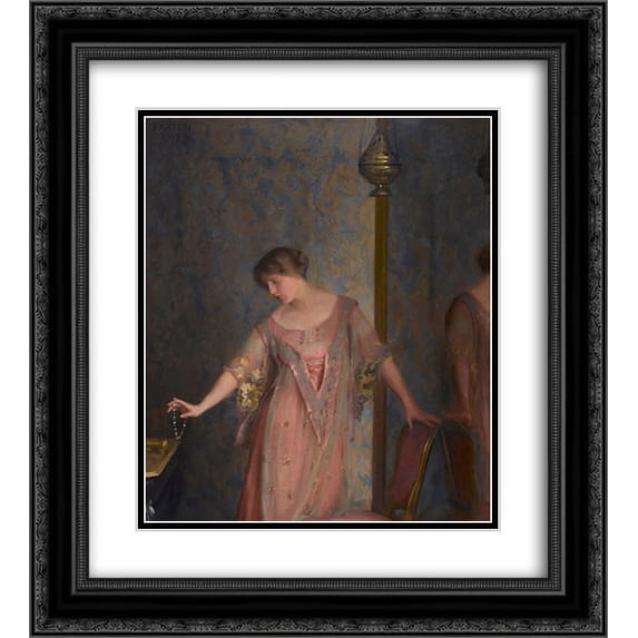 William McGregor Paxton 2x Matted 20x24 Black Ornate Framed Art Print 'Rose and Blue'