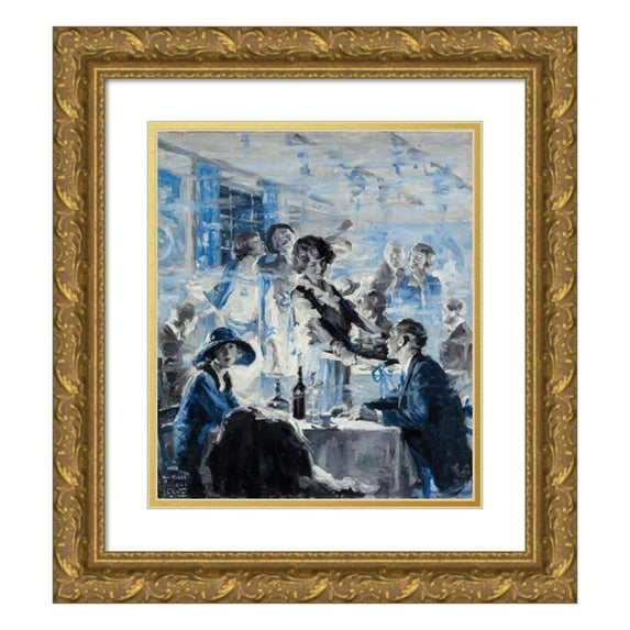 William Meade Prince 12x14 Gold Ornate Wood Frame and Double Matted Museum Art Print Titled - The Blue Mule (1923)