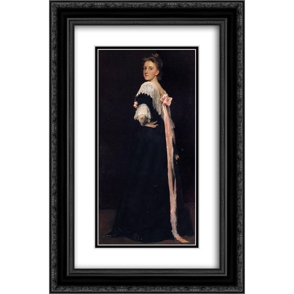 William Merritt Chase 2x Matted 16x24 Black Ornate Framed Art Print 'Lydia Field Emmet'