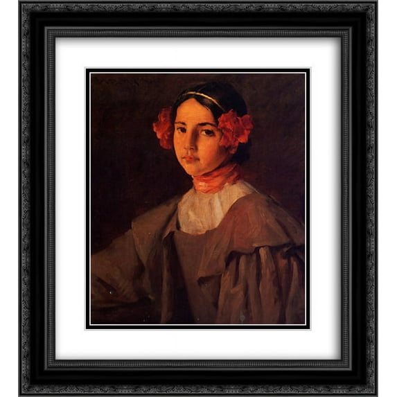 William Merritt Chase 2x Matted 20x22 Black Ornate Framed Art Print 'My Daughter Alice'