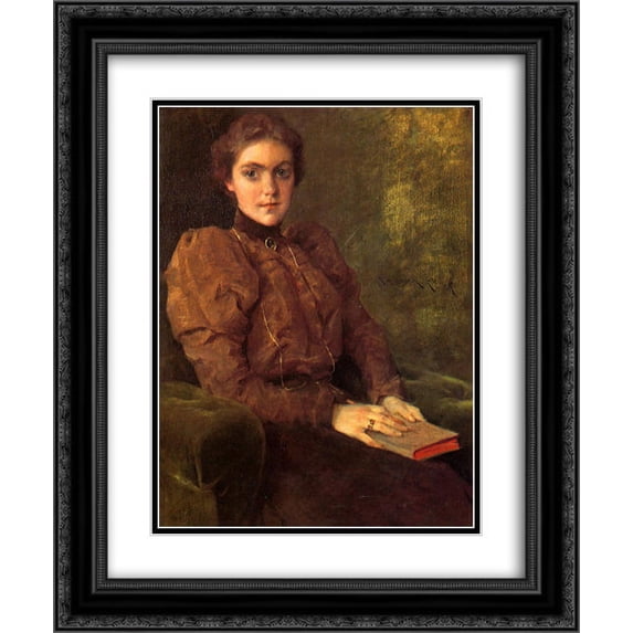 William Merritt Chase 2x Matted 20x24 Black Ornate Framed Art Print 'A Lady in Brown'