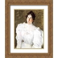 thumbnail image 1 of William Merritt Chase 2x Matted 20x24 Gold Ornate Framed Art Print 'Portrait of Virginia Gerson', 1 of 2
