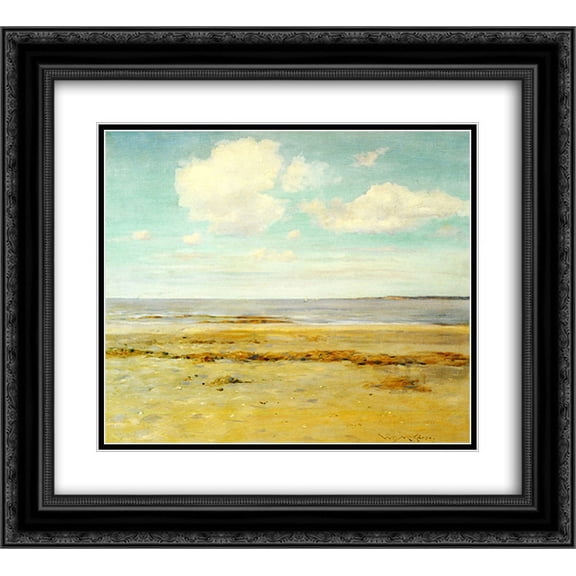 William Merritt Chase 2x Matted 22x20 Black Ornate Framed Art Print 'The Deserted Beach'