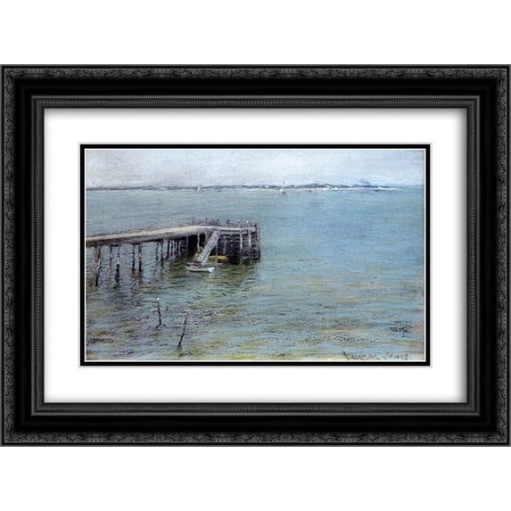 William Merritt Chase 2x Matted 24x20 Black Ornate Framed Art Print 'Gravesend Bay (aka The Lower Bay)'