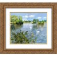 thumbnail image 1 of William Merritt Chase 2x Matted 24x20 Gold Ornate Framed Art Print 'A Long Island Lake', 1 of 2
