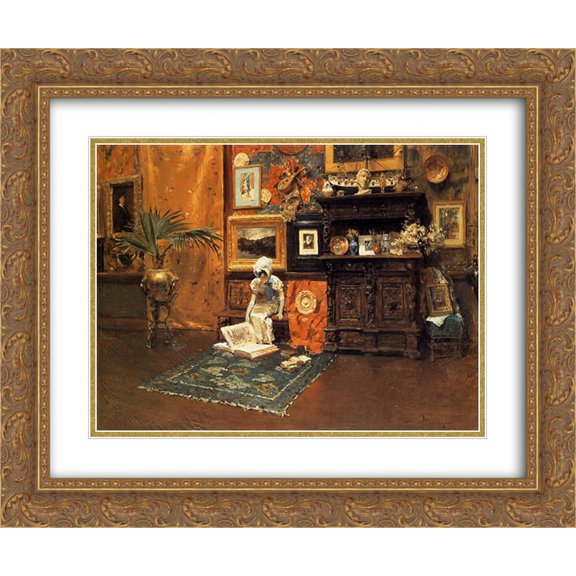 William Merritt Chase 2x Matted 24x20 Gold Ornate Framed Art Print 'In the Studio'