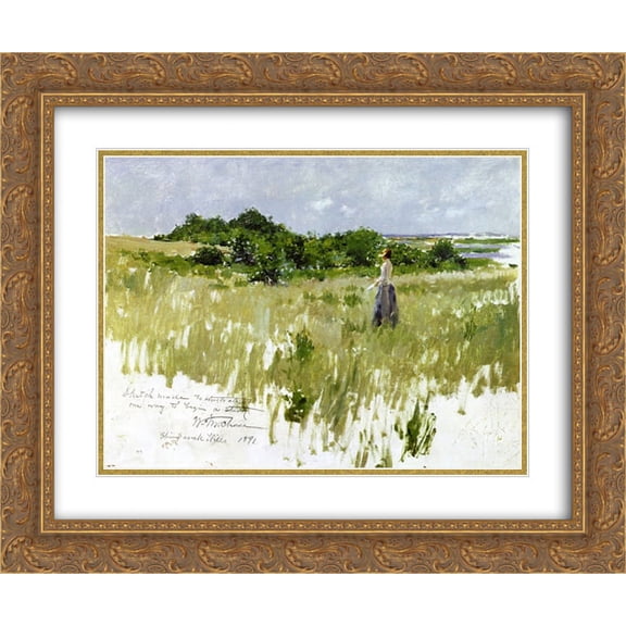 William Merritt Chase 2x Matted 24x20 Gold Ornate Framed Art Print 'Shinnecock Hills, aka A View of Shinnecock'