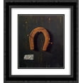 thumbnail image 1 of William Michael Harnett 2x Matted 20x22 Black Ornate Framed Art Print 'The Golden Horseshoe', 1 of 2