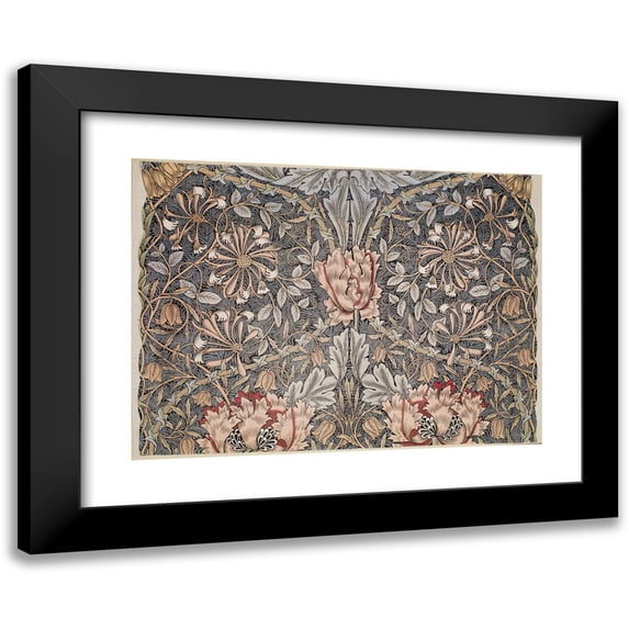 William Morris 14x11 Black Modern Framed Museum Art Print Titled - Honeysuckle (1876)