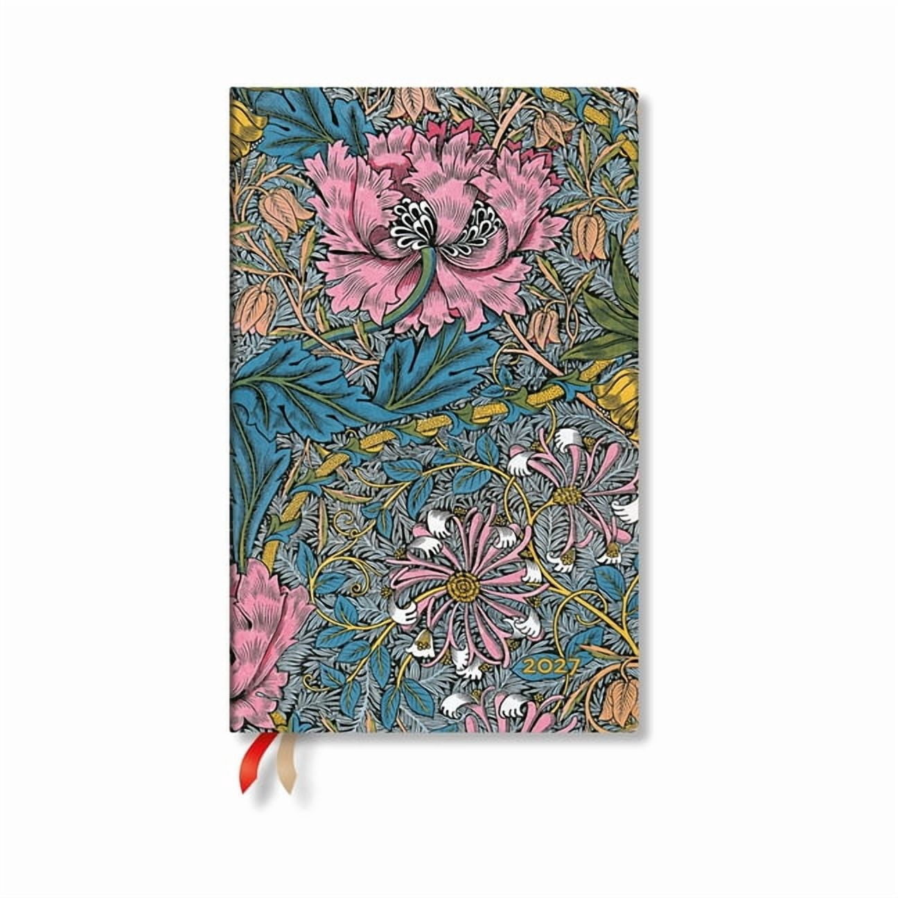 William Morris 2027 Morris Pink Honeysuckle Maxi Horizontal Softcover 12-Month Weekly Planner, 176pg, 100gsm by Paperblanks (William Mo, (Paperback)