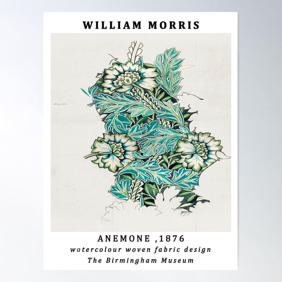 William Morris Anemone,William Morris Flowers,William Morris Exhibition,Morris Co, Poster Wall Art, Modern Wall Decor For Living Room Bedroom, 8x12 UNFRAMED
