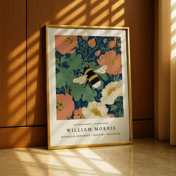 William Morris Bee Botanical Floral Wall Art Home Decor