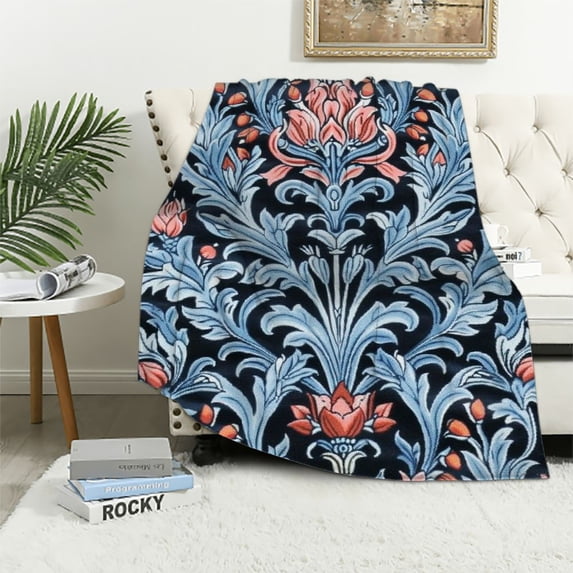 William Morris Blanket, Bohemia Ethnic Flower Super Soft Cozy Plush, Lightweight Microfiber Winter Warm Throw Blanket for Couch Sofa Bed Multiple specifications