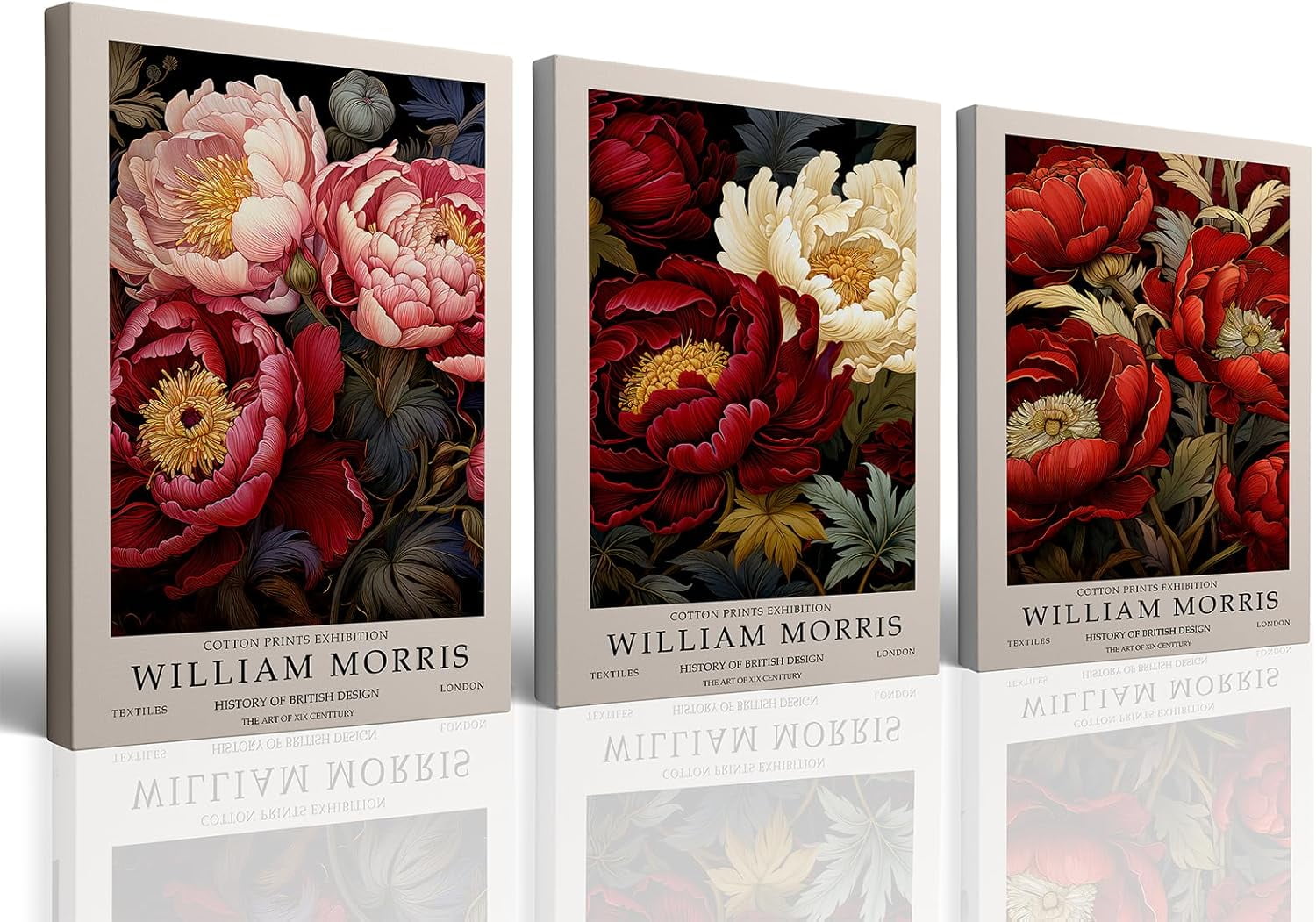 William Morris Blue Peony Postes Canvas Wall Art Prints Aesthetic Set ...