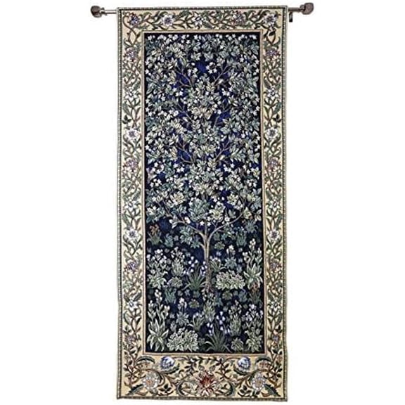 William Morris Blue Tree of Life Wall Hanging Wall Art | 100% Cotton Tapestry (WH-WM-TLBL-2)$$Home Decor, Kitchen, & Other