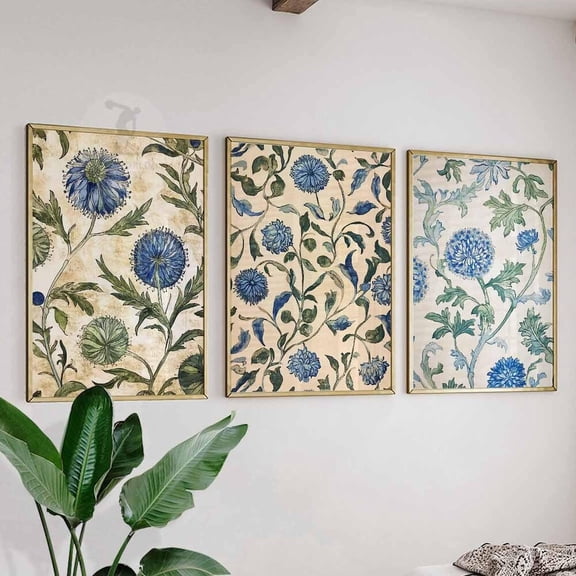 William Morris Botanical Floral Tropical Boho Wall Art Print Set 3 Unframed Paper Print 8x12