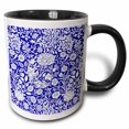 thumbnail image 1 of 3drose, William Morris Cherwell Chintz Pattern in Royal Blue and White, 11oz Two-tone Black Mug, 1 of 6