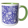thumbnail image 1 of 3drose, William Morris Cherwell Chintz Pattern in Royal Blue and White, 11oz Two-tone Green Mug, 1 of 6