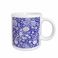 thumbnail image 1 of 3drose, William Morris Cherwell Chintz Pattern in Royal Blue and White, 15oz Mug, 1 of 6