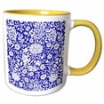 thumbnail image 1 of 3drose, William Morris Cherwell Chintz Pattern in Royal Blue and White, 15oz Two-tone Yellow Mug, 1 of 6