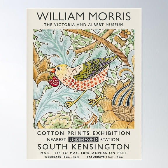 William Morris Exhibition Poster Poster Wall Art, Modern Wall Decor For Living Room Bedroom, 16x24 UNFRAMED