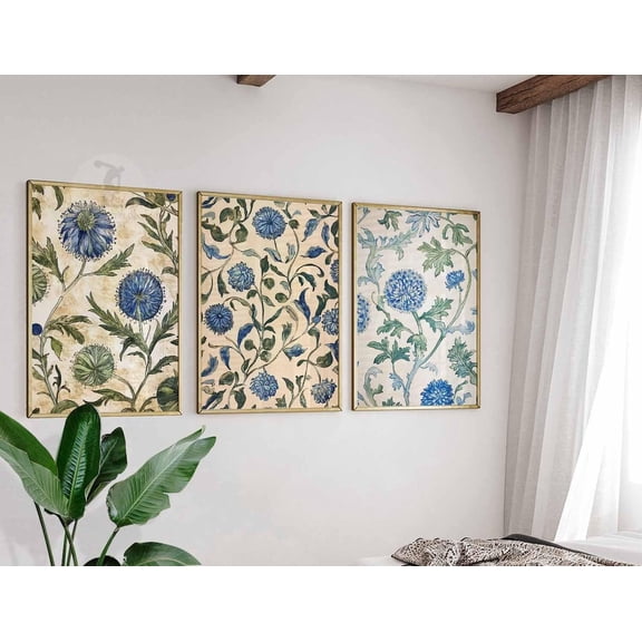 William Morris Floral Wall Art Prints, Botanical Home Decor Set