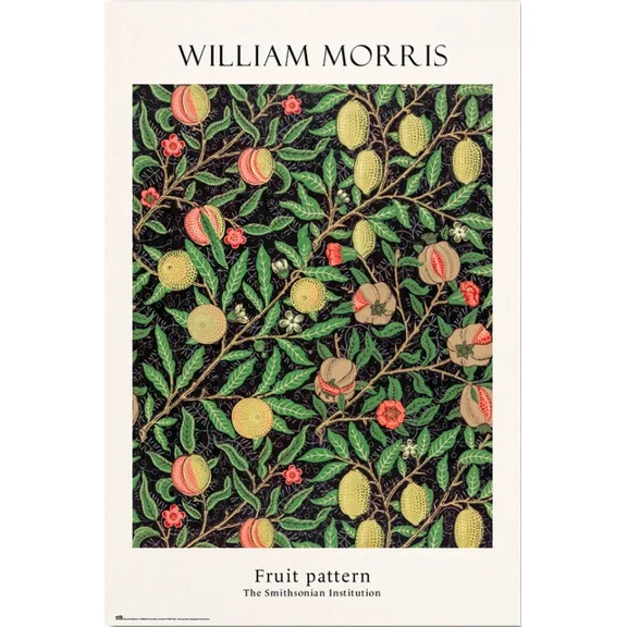 William Morris Fruit Pattern Poster Smithsonian Institution Wall Art, 8x12 UNFRAMED
