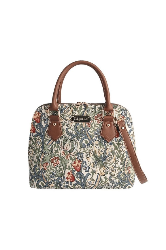 William Morris Golden Lily Convertible Top Handle Purse Handbag