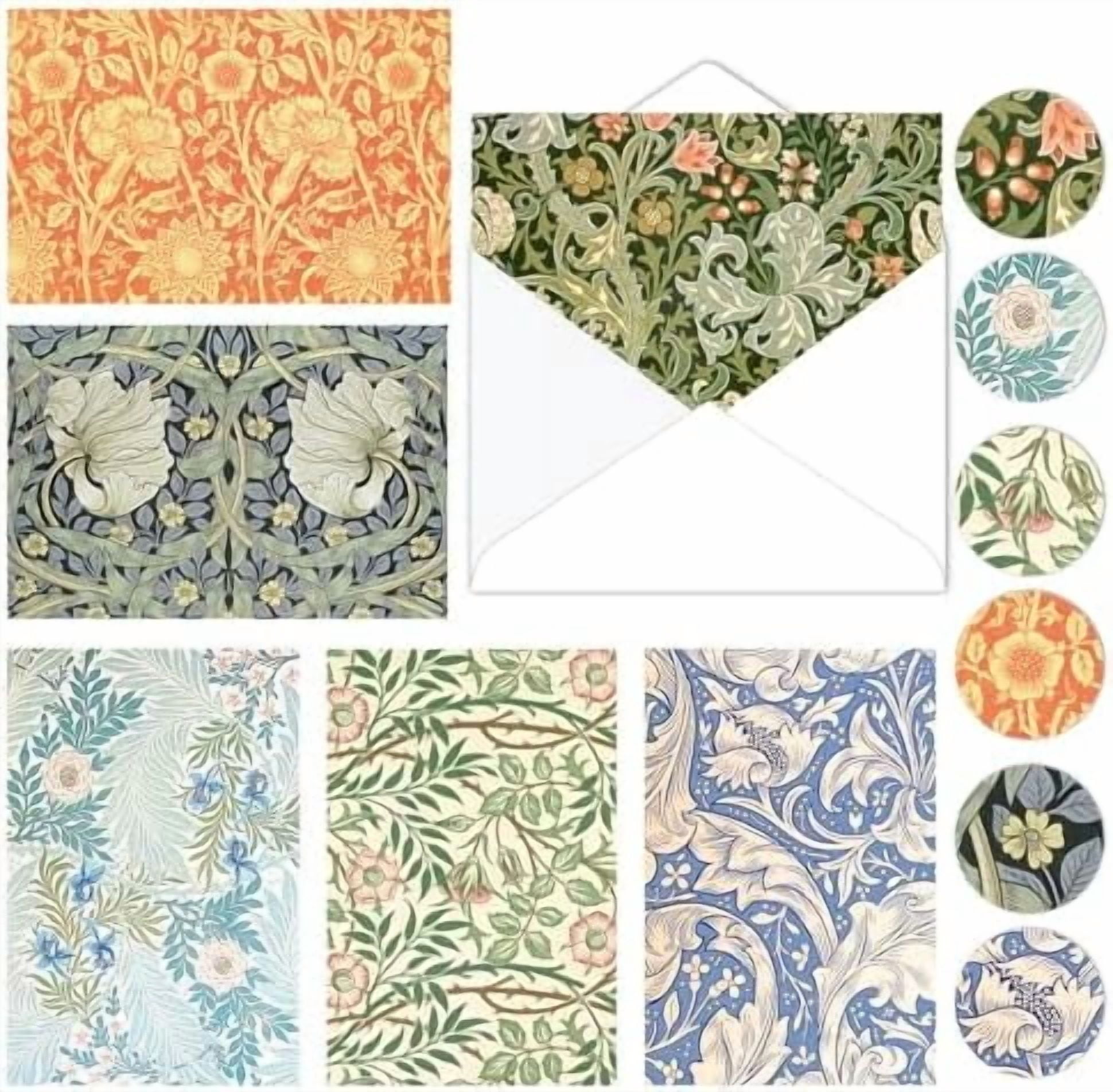 William Morris Greeting Cards with Envelopes, 24 Pack, Vintage Floral ...