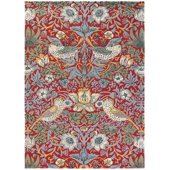 William Morris Handmade Garden-Inspired Floral & Botanical Wool Area Rug | Avyay Rugs - 2.6 x 12