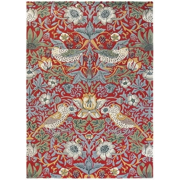 William Morris Handmade Garden-Inspired Floral & Botanical Wool Area Rug | Avyay Rugs - 6' Round