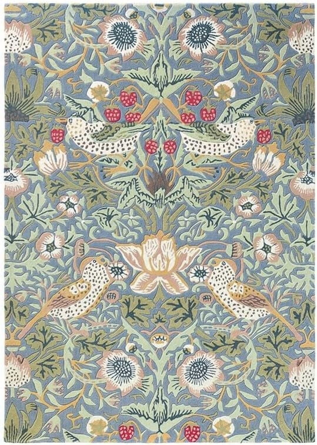 William Morris Handmade Garden-Inspired Floral & Botanical Wool Area ...