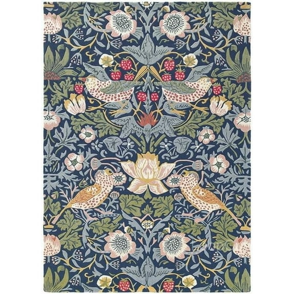 William Morris Handmade Garden-Inspired Floral & Botanical Wool Area Rug | Avyay Rugs - 9 x 12