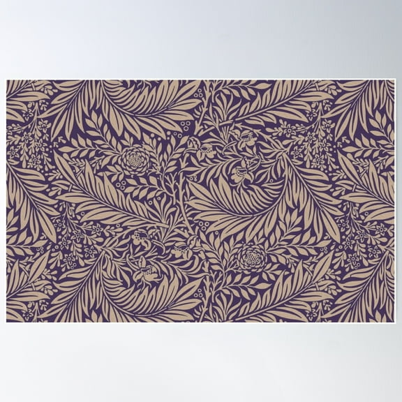 William Morris Larkspur (Plum) Poster Wall Art, Modern Wall Decor For Living Room Bedroom, 8x12 UNFRAMED