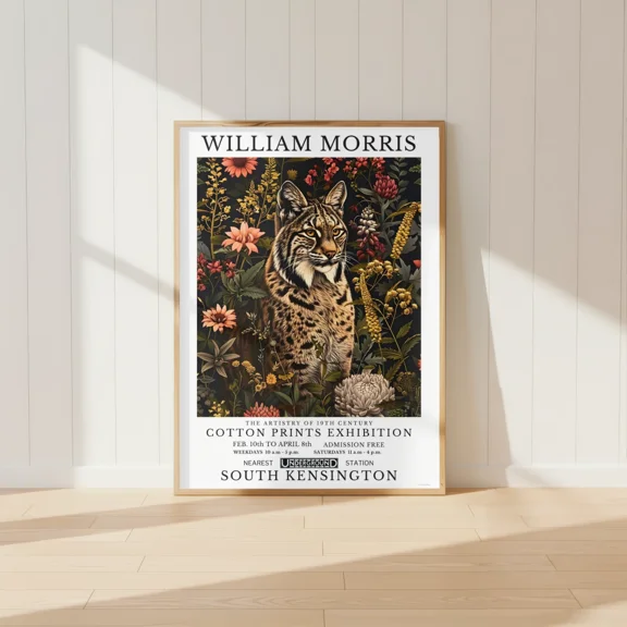 William Morris Lynx Poster Botanical Wall Art Vintage Cottagecore Print Home Decor Office Wall Art