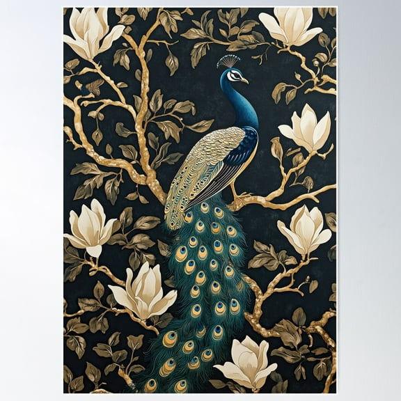 William Morris Peacock Poster Wall Art, Modern Wall Decor For Living Room Bedroom, 16x24 UNFRAMED