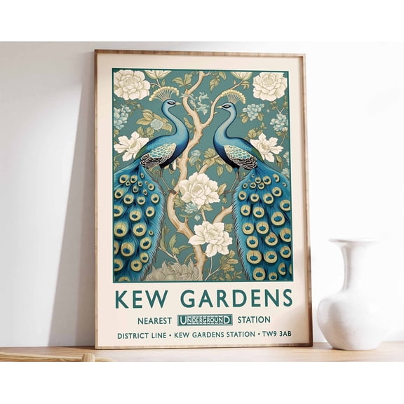 William Morris Peacock Print Kew Gardens Poster