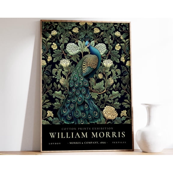 William Morris Peacock wall art Print William Morris Poster Poster Country Floral Kew Gard