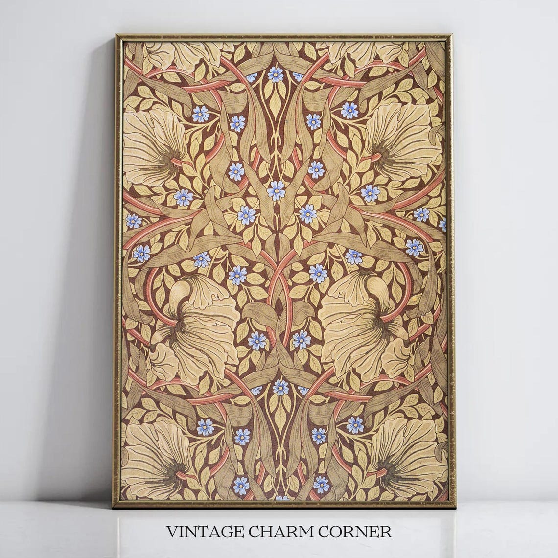 William Morris Pimpernel Wall Art Arts And Crafts Floral Pattern ...