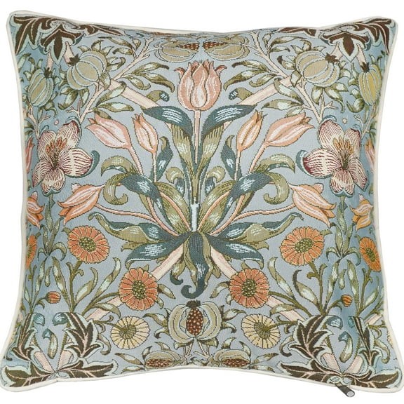 William Morris Pomegranate Lily - Panelled Pillowcase/Cushion Cover 18x18 Inch
