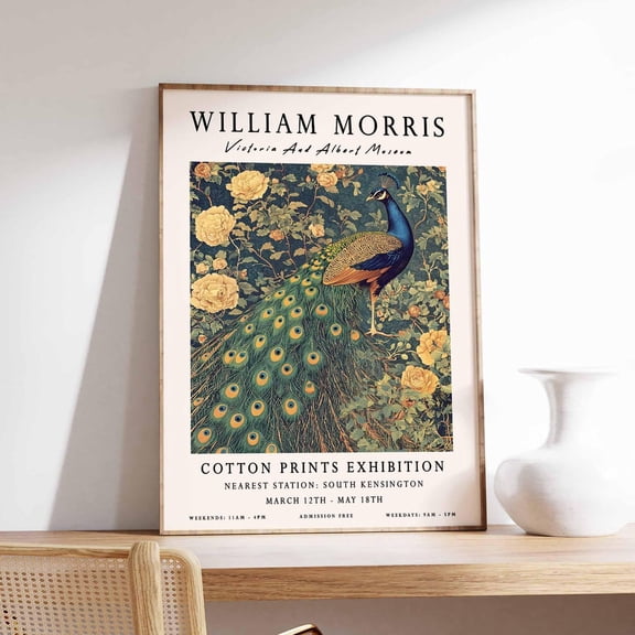 William Morris Poster, Peacock Poster, William Morris Print, Animal Print, Floral Poster, Botanical Decor, Kew Gardens Art, Floral Wall Art UNFRAMED PAPER POSTER, Home Decor, Living Room Dercor