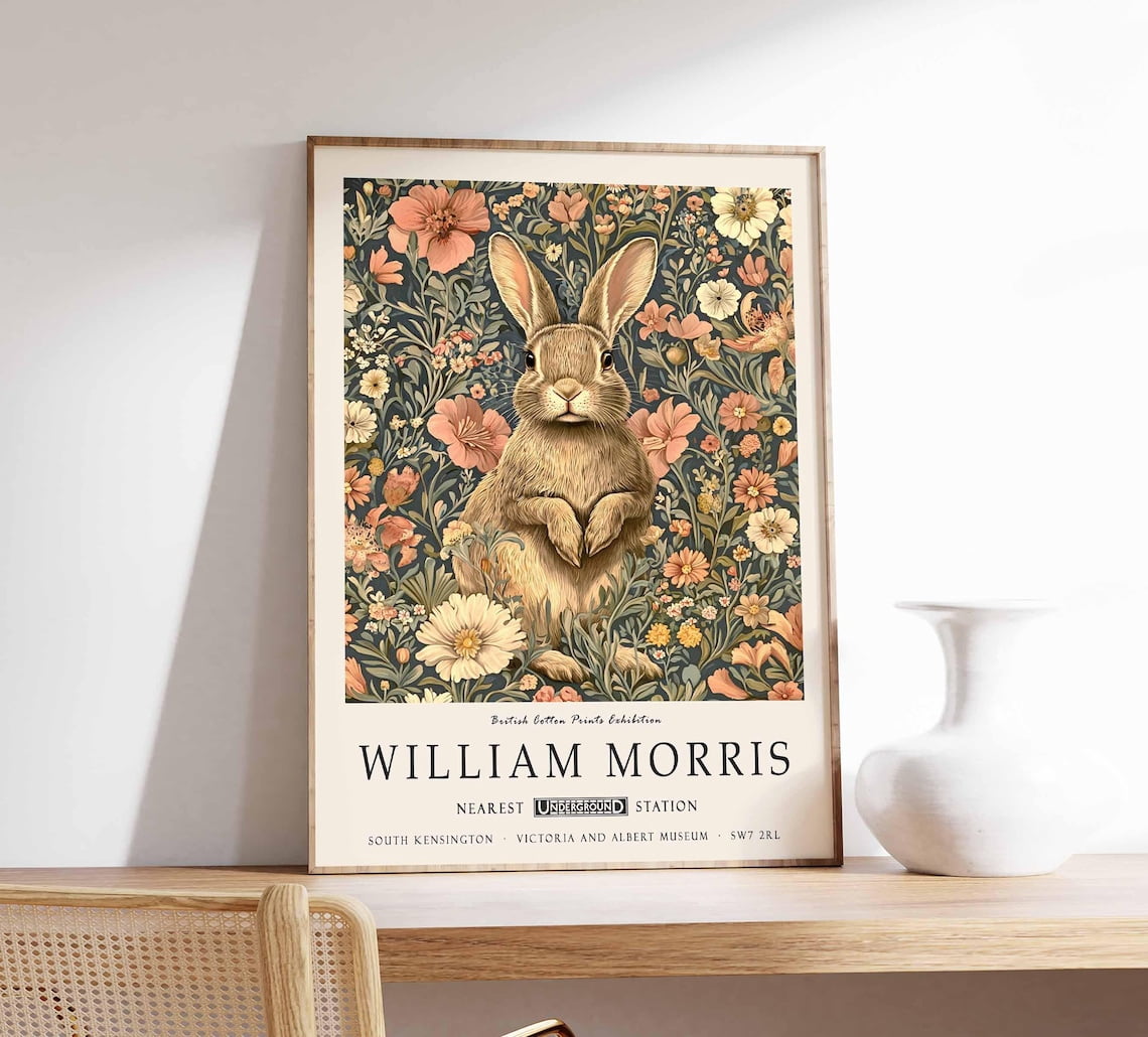 William Morris Poster, Rabbit Poster, William Morris Print, Animal ...