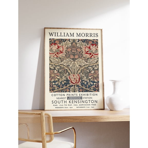 William Morris Poster, William Morris Exhibition Print, William Morris Print, Vintage Wall Art, Floral Print, Vintage Poster, A1/A2/A3/A4
