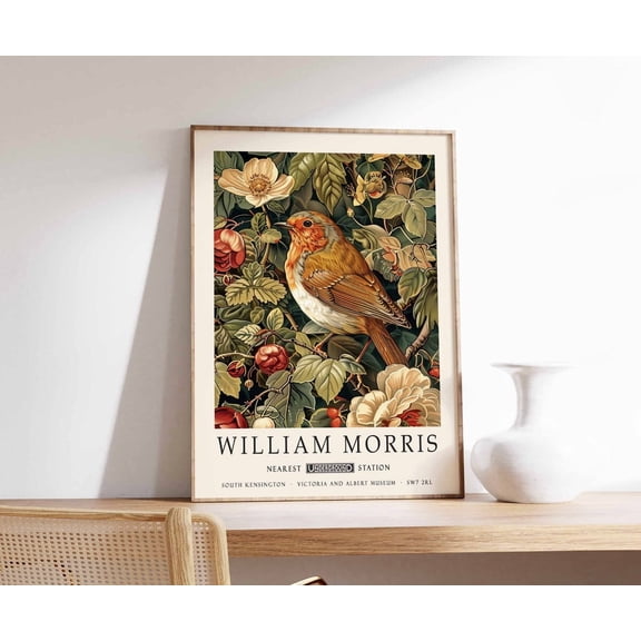 William Morris Print Bird Poster William Morris Poster Botanical Print Kew Gardens Poster Jungle Art Animal Print Vintage Floral Art For Living Room Bedroom