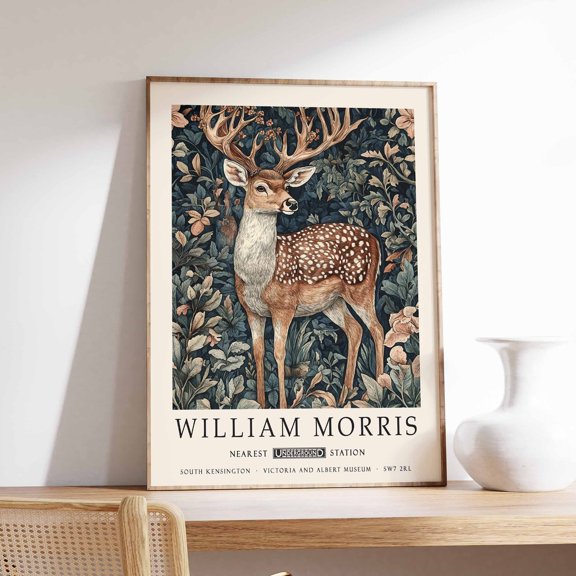 William Morris Print Deer Poster William Morris Poster Botanical Print Kew Gardens Poster